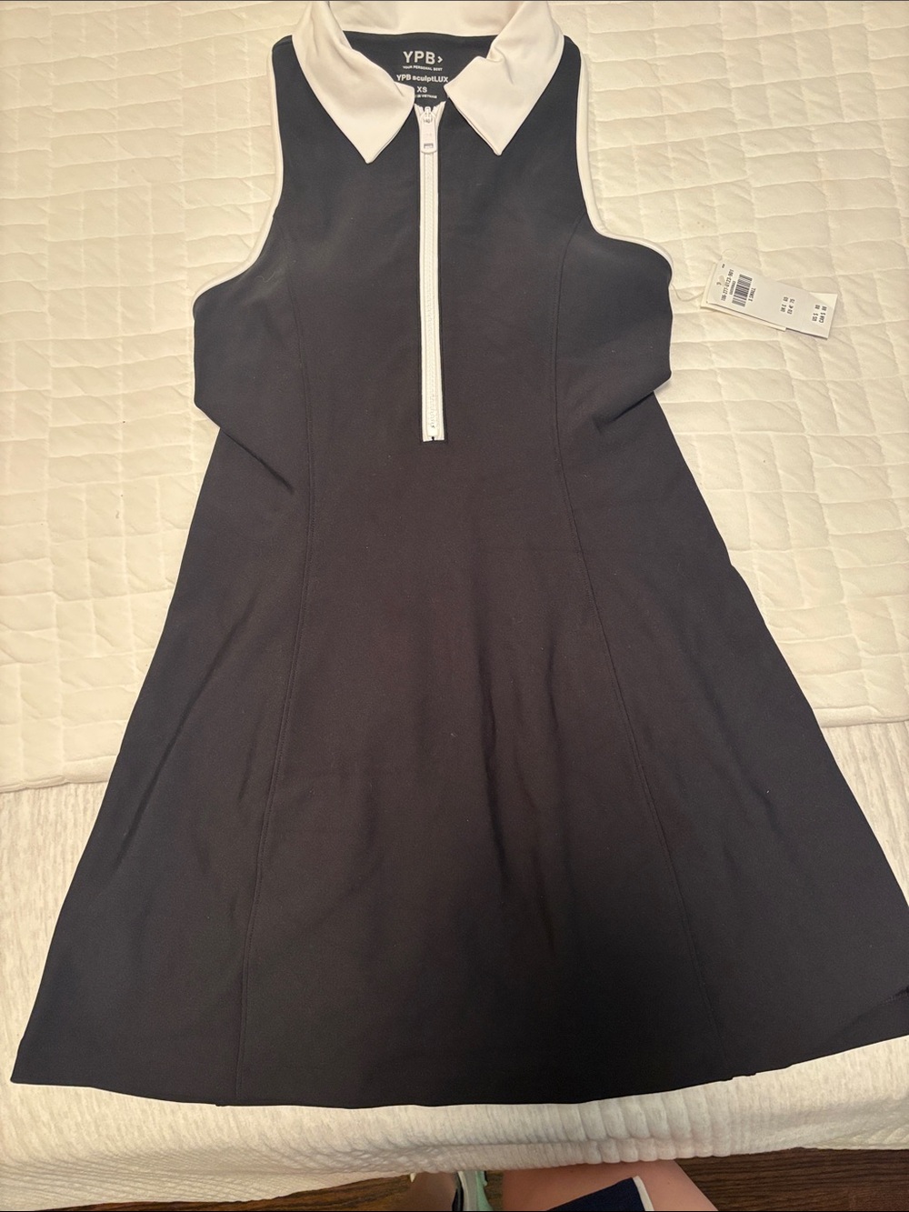 Abercrombie & Fitch YPB Black Mini Dress with White Collar